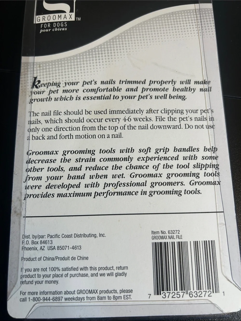 Groomax Soft Grip Nail File for Dogs - Black